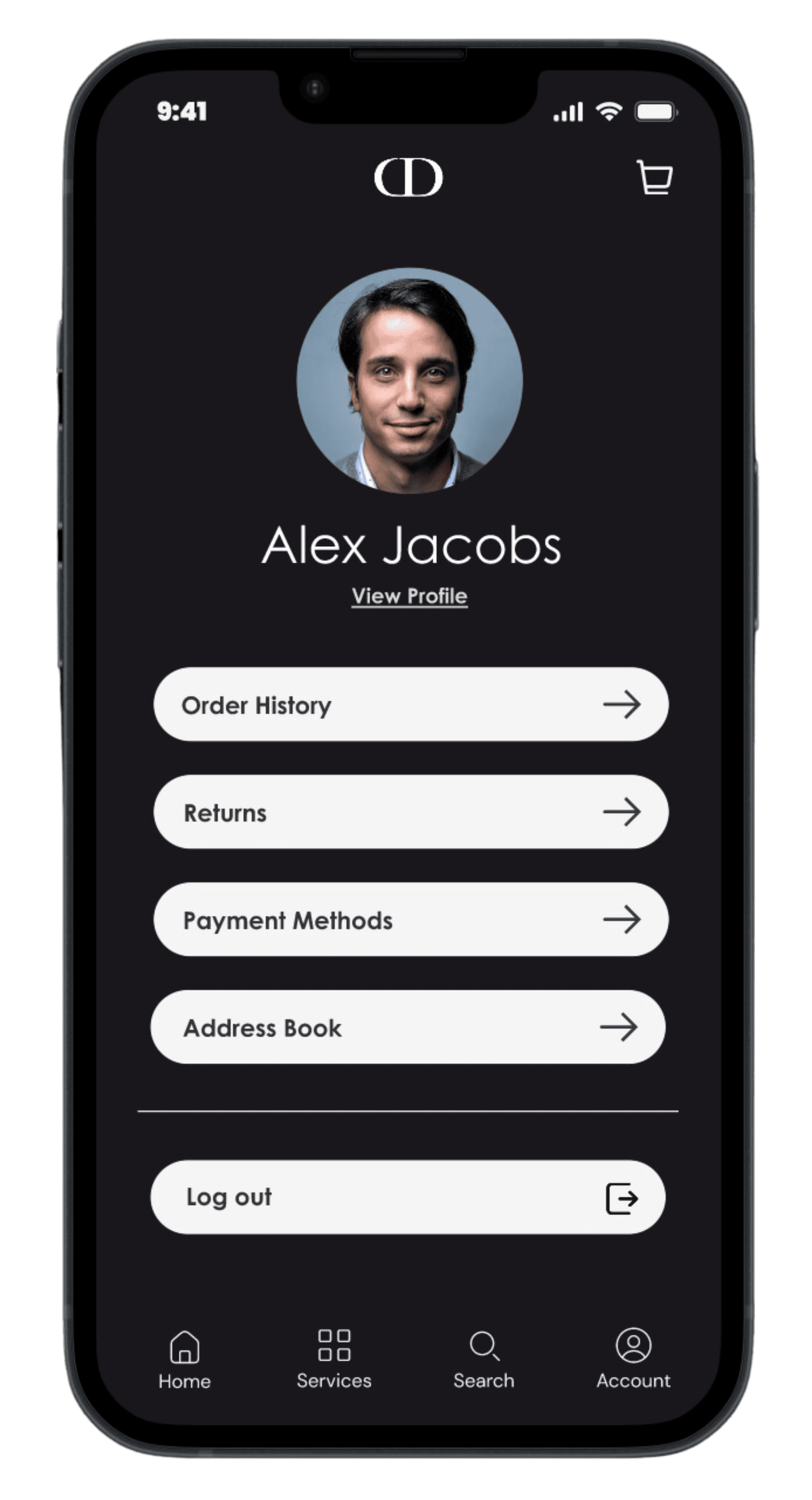 Account screen