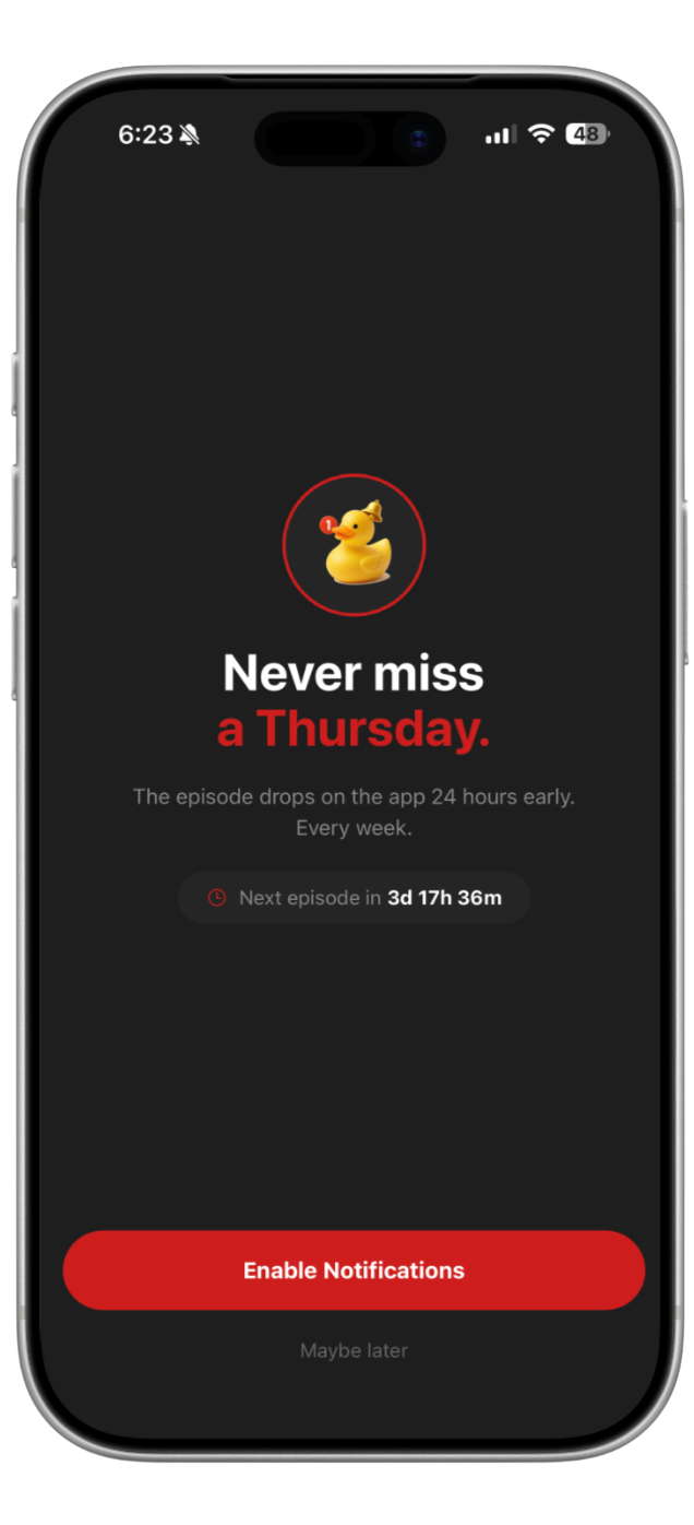 Early access notifications prompt